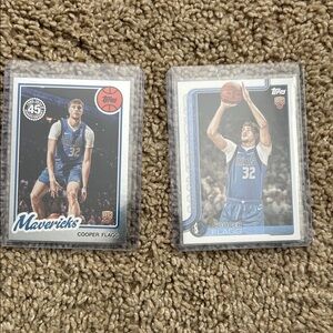 Cooper Flagg Topps Rookie Card set of 2 Dallas mavericks Duke blue devils